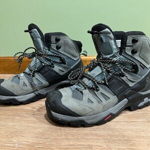 Women’s Black and Teal Waterproof Salomon Hiking Shoes